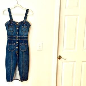 Ramy Brook Indigo Button-Front Midi Dress